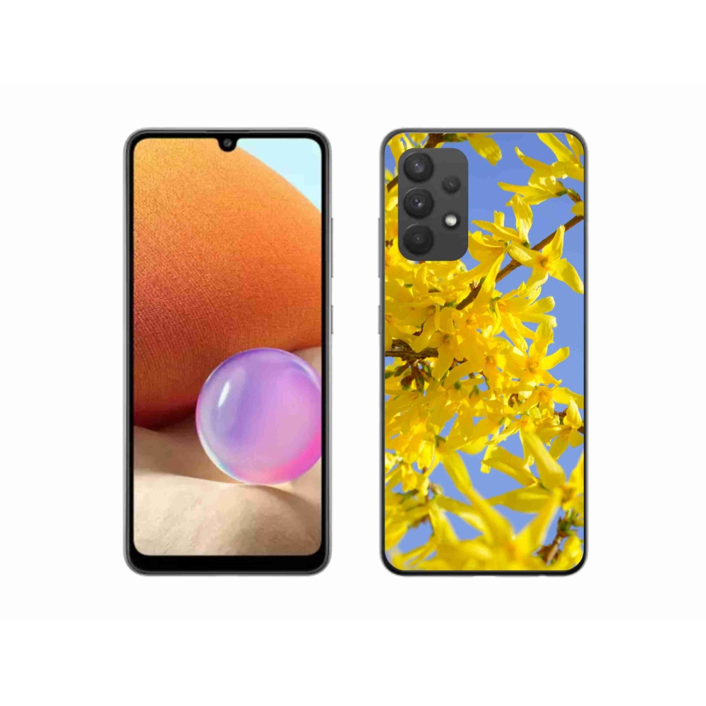 Gelový kryt mmCase na Samsung Galaxy A32 4G - žluté květy