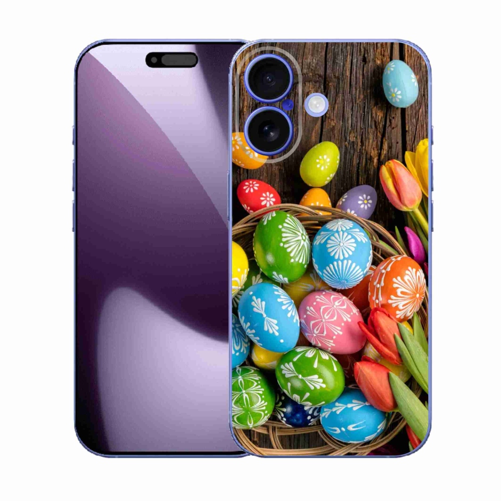 Gelový kryt mmCase na iPhone 17 - velikonoční vajíčka