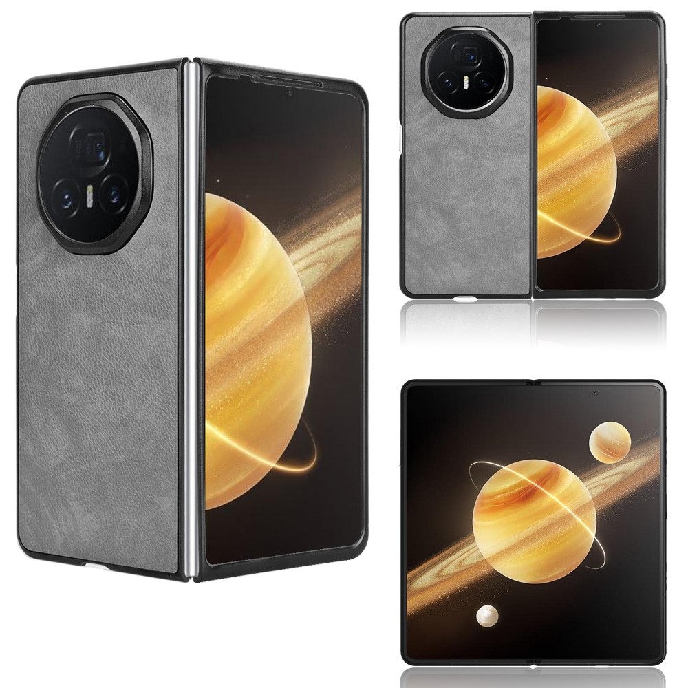 Texture plastový obal s umělou kůží na Honor Magic V3 - šedý