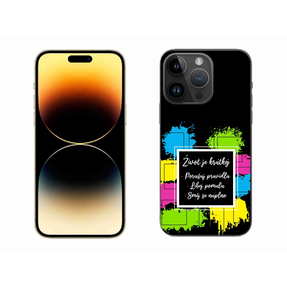 Gelový kryt mmCase na iPhone 14 Pro Max 6.7 - citát 5 černé pozadí