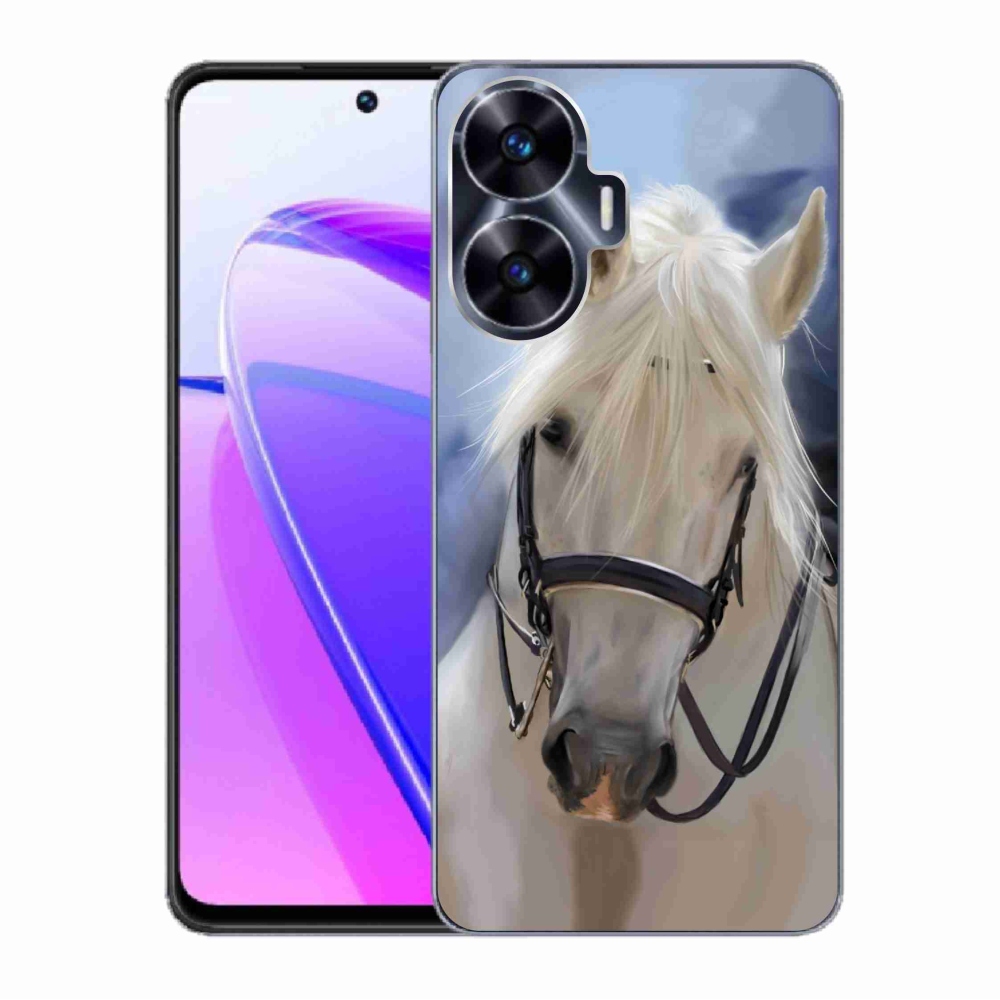 Gelový kryt mmCase na Realme C55 - bílý kůň