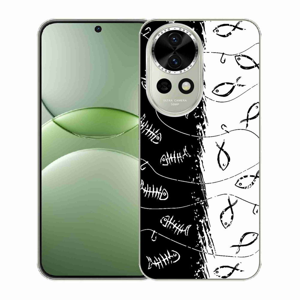 Gelový kryt mmCase na Huawei Nova 13 5G - kostry a rybky