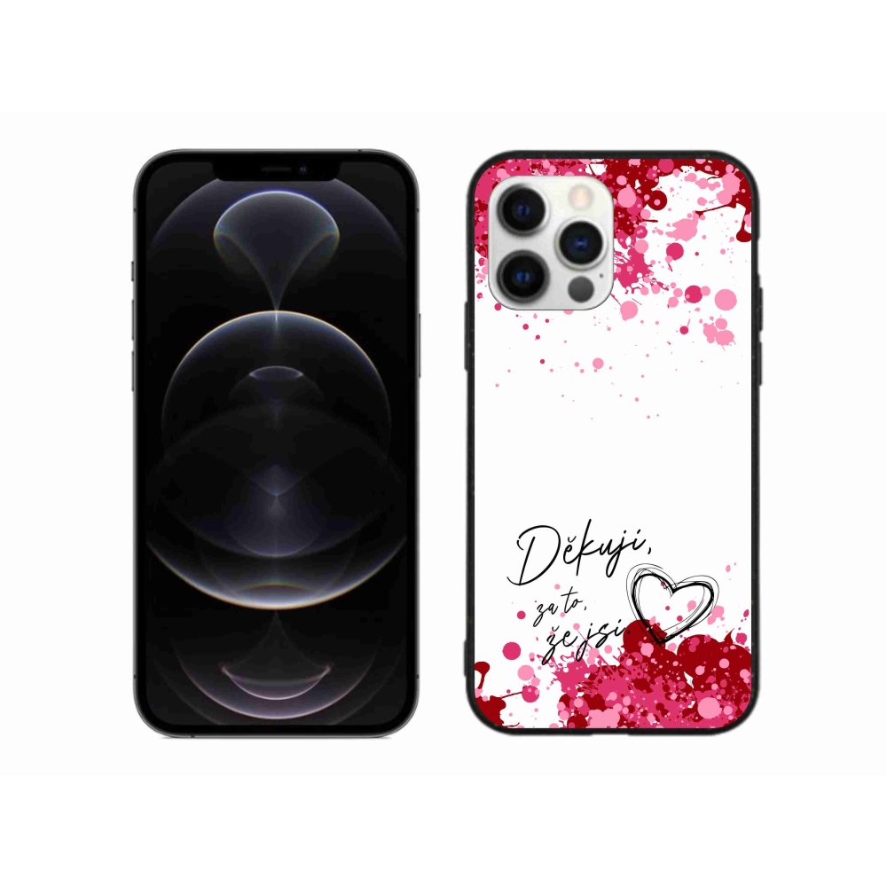 Gelový kryt mmCase na iPhone 12 Pro Max - zamilovaný text 2 bílé pozadí