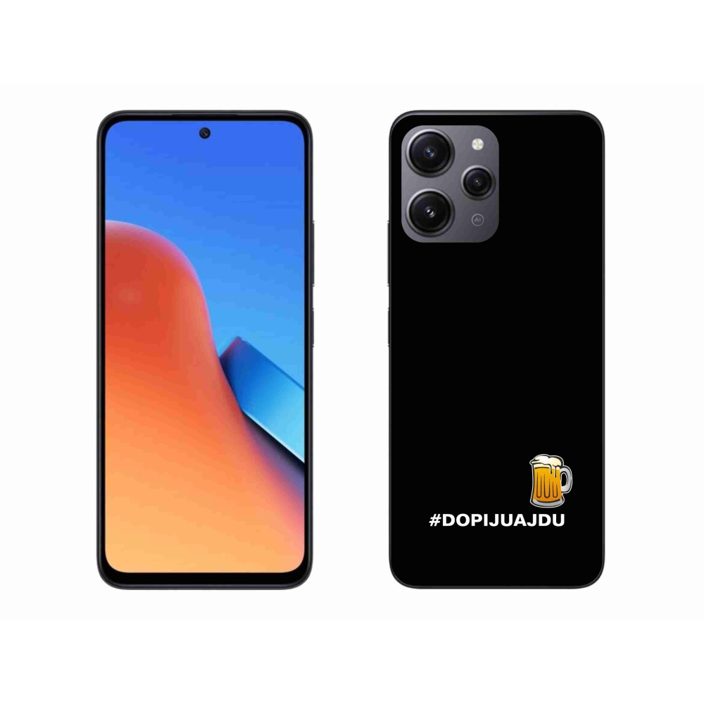 Gelový kryt mmCase na Xiaomi Redmi 12 - pivní motiv 1 černé pozadí