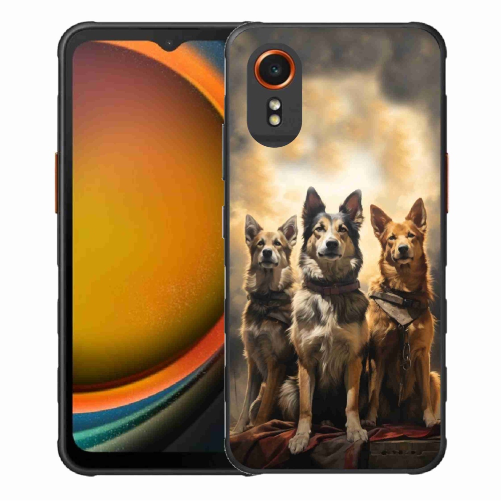Gelový kryt mmCase na Samsung Galaxy Xcover 7 - tři psi