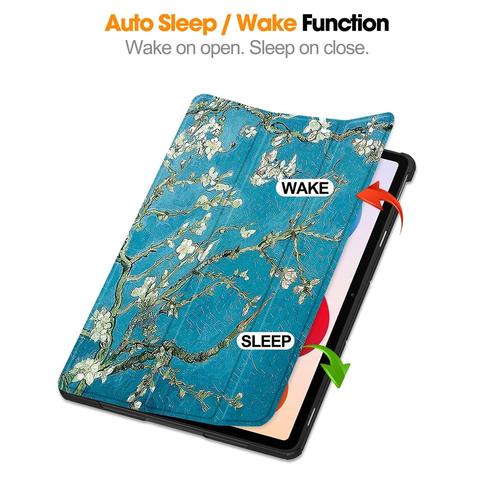 Print chytré zavírací pouzdro na Xiaomi Redmi Pad 2 Pro - bílé květy