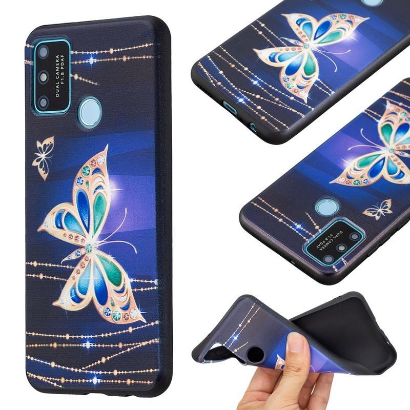Print gelový obal na mobil Honor 9A - diamantový motýl