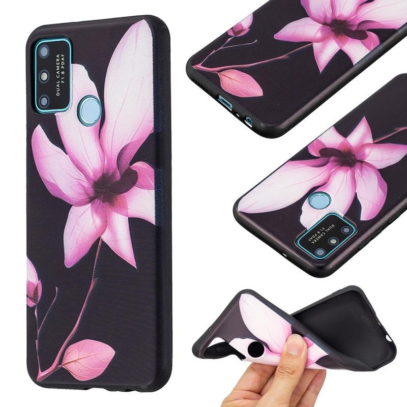 Print gelový obal na mobil Honor 9A - růžový květ