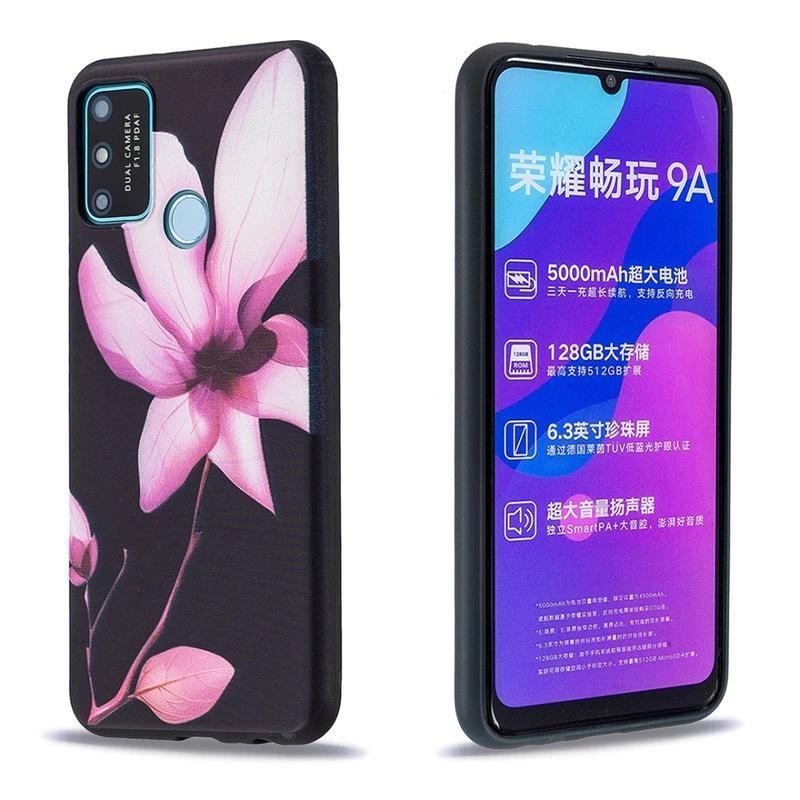 Print gelový obal na mobil Honor 9A - růžový květ