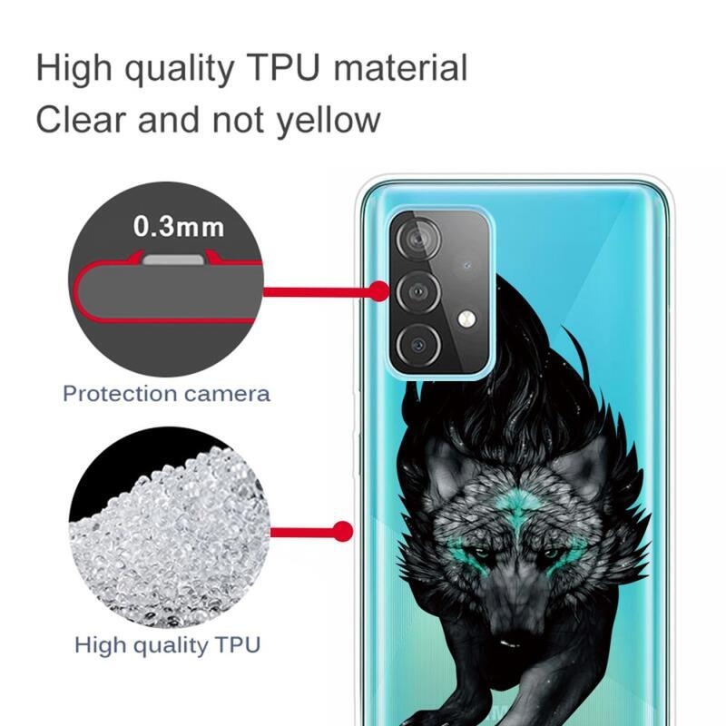 Print gelový obal na mobil Samsung Galaxy A13 4G - černý vlk