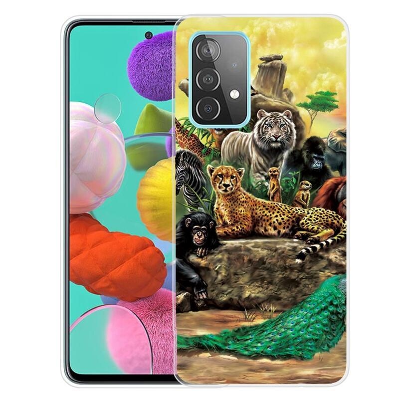 Print gelový obal na mobil Samsung Galaxy A53 5G - zvířecí svět