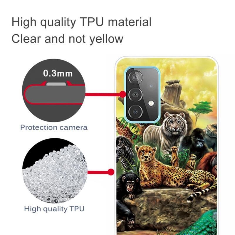 Print gelový obal na mobil Samsung Galaxy A53 5G - zvířecí svět
