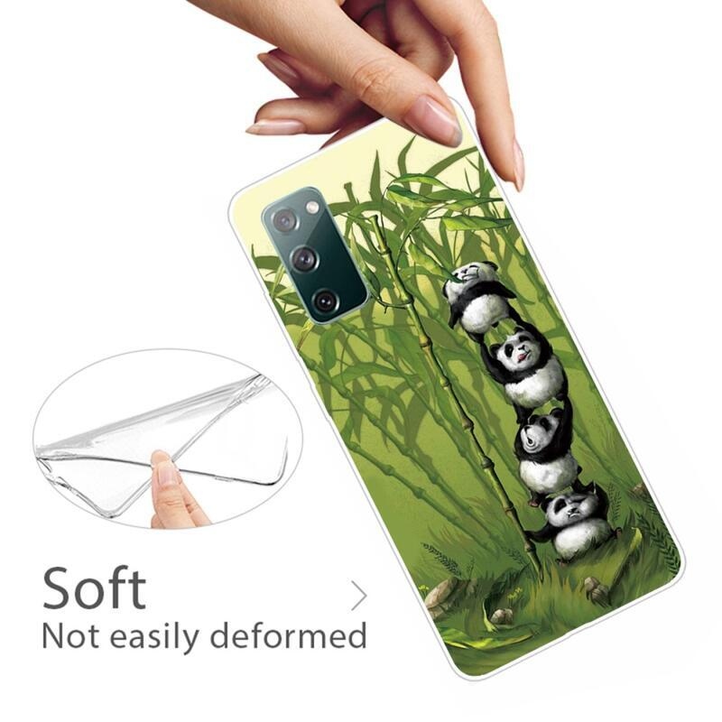 Print gelový obal na mobil Samsung Galaxy S20 FE/S20 FE 5G - pandy u bambusu