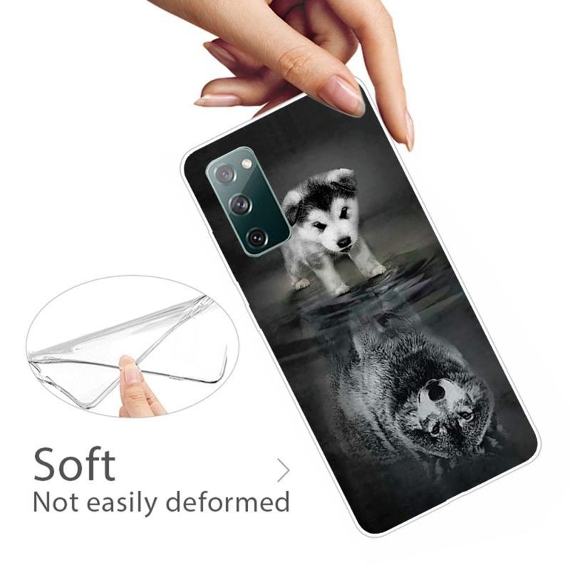 Print gelový obal na mobil Samsung Galaxy S20 FE/S20 FE 5G - pes a odraz vlka