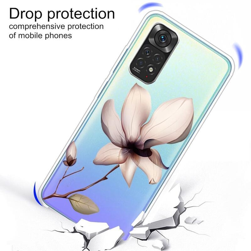 Print gelový obal na mobil Xiaomi Redmi Note 11 4G/Note 11S 4G - růžový květ