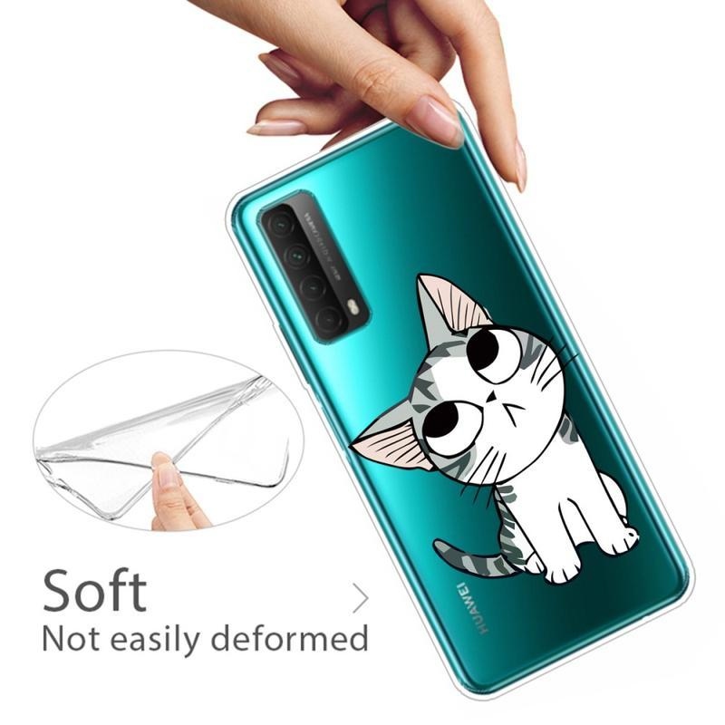 Print gelový obal pro telefon Huawei P Smart 2021 - bílá kočka