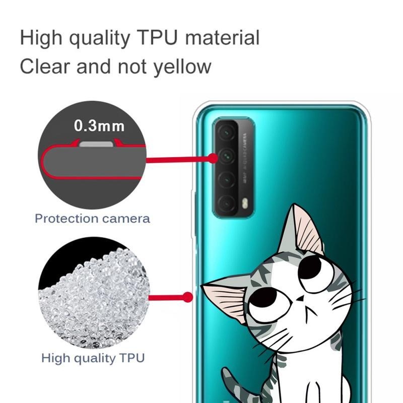 Print gelový obal pro telefon Huawei P Smart 2021 - bílá kočka