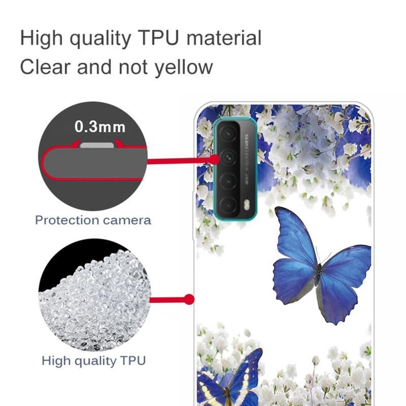 Print gelový obal pro telefon Huawei P Smart 2021 - modří motýli