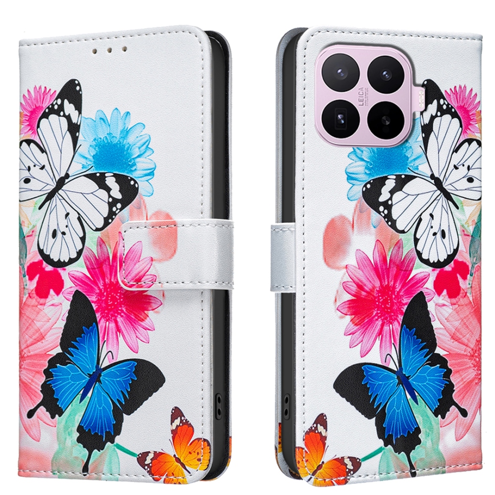 Print knížkové pouzdro na mobil Xiaomi 17T Pro - barevní motýli