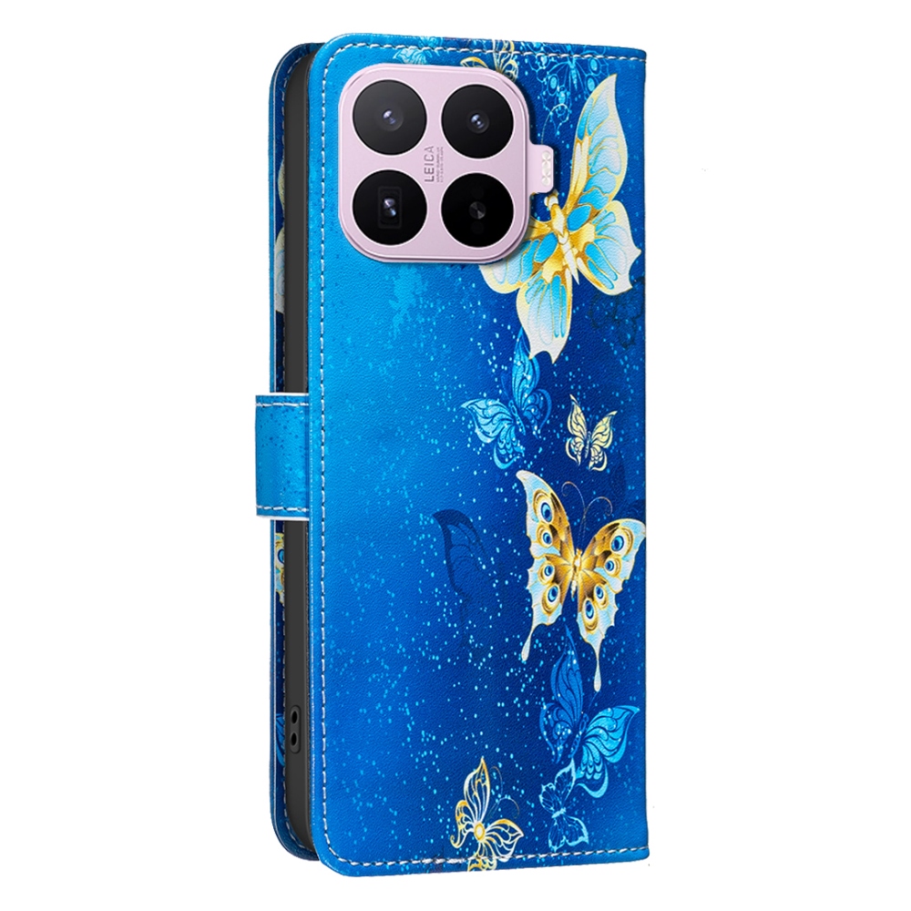 Print knížkové pouzdro na mobil Xiaomi 17T Pro - světlemodří motýli