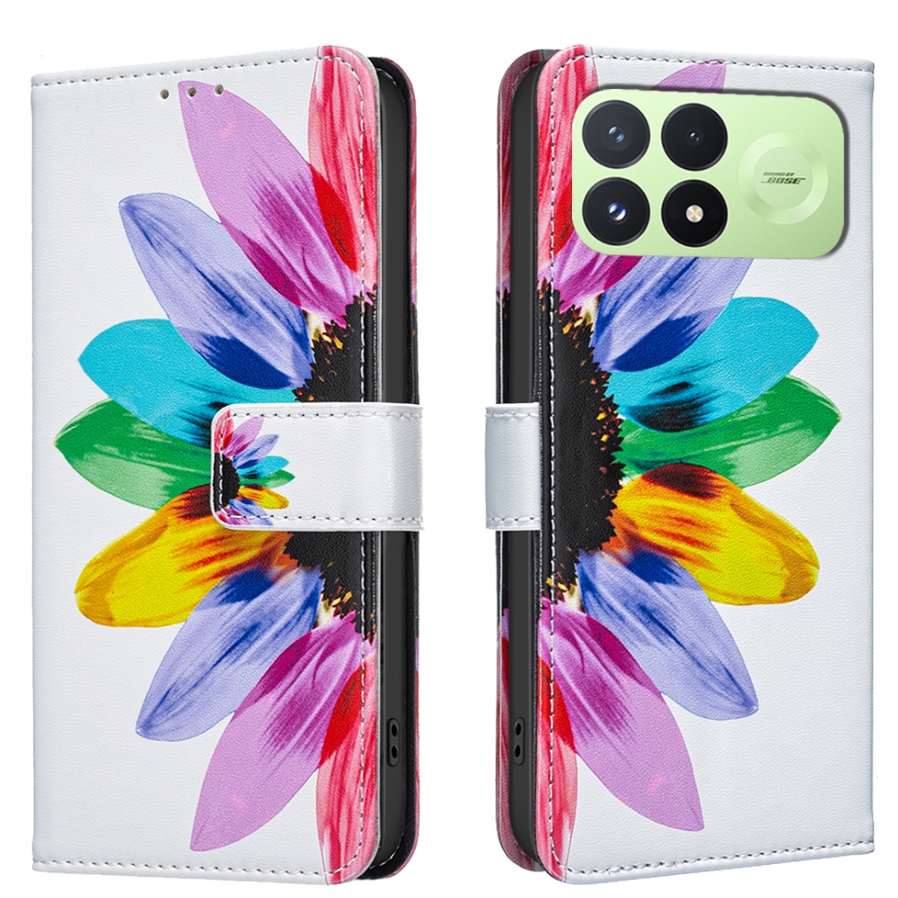 Print knížkové pouzdro na mobil Xiaomi Poco F9 Pro 5G - okvětní lístky
