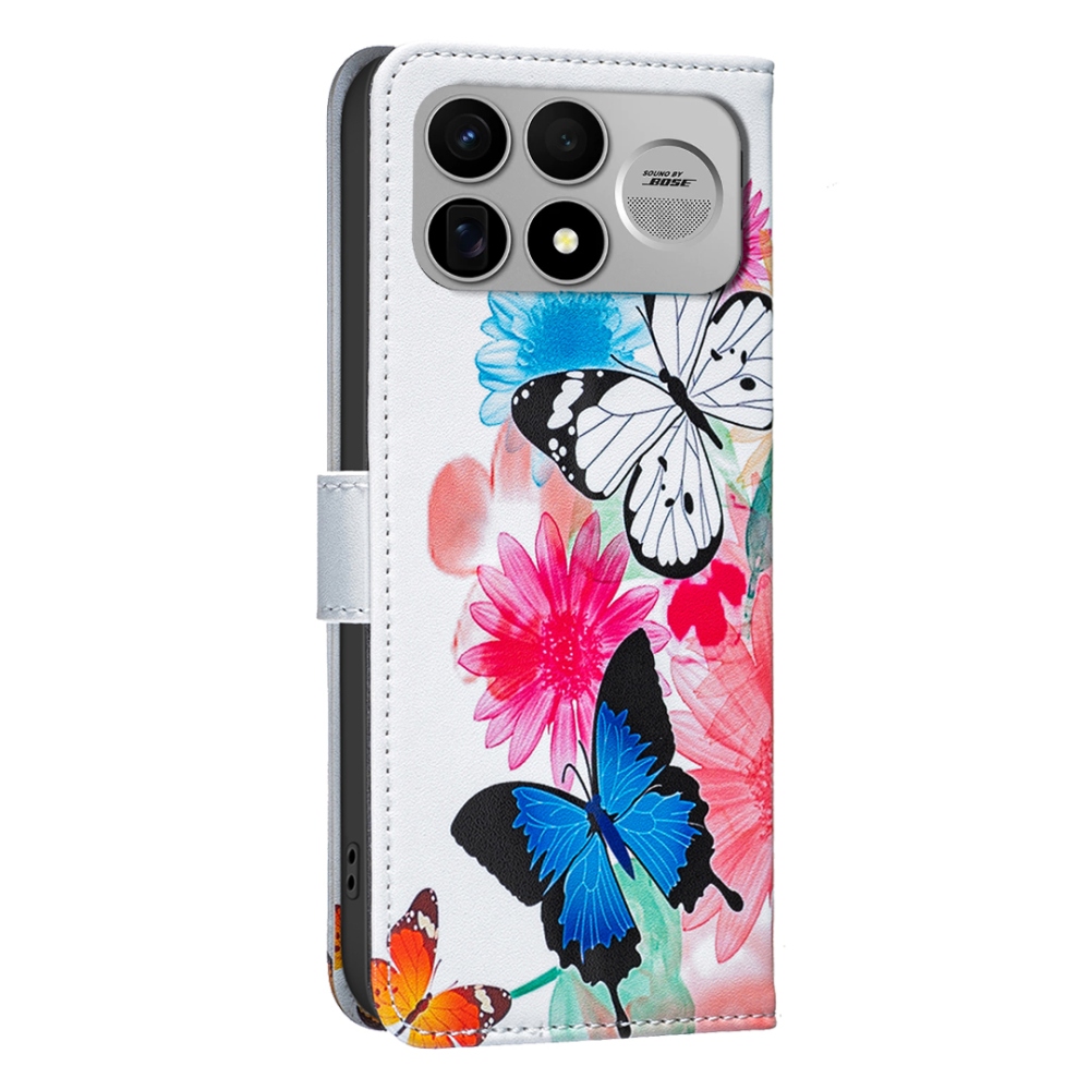 Print knížkové pouzdro na mobil Xiaomi Poco F9 Ultra/F8 Ultra 5G - barevní motýli