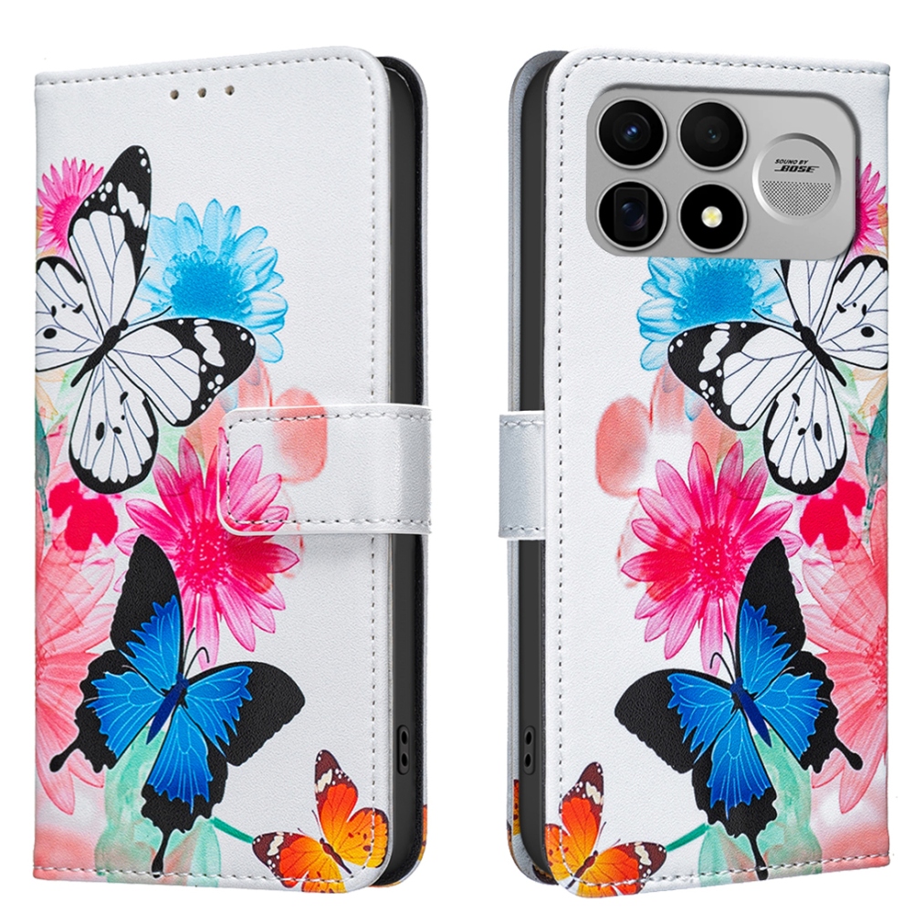Print knížkové pouzdro na mobil Xiaomi Poco F9 Ultra/F8 Ultra 5G - barevní motýli