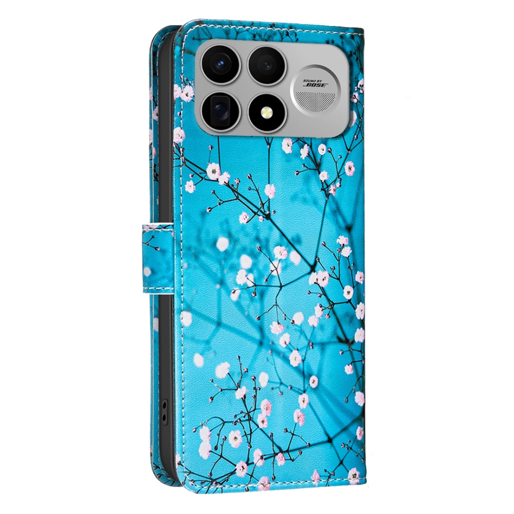 Print knížkové pouzdro na mobil Xiaomi Poco F9 Ultra/F8 Ultra 5G - květy na stromě