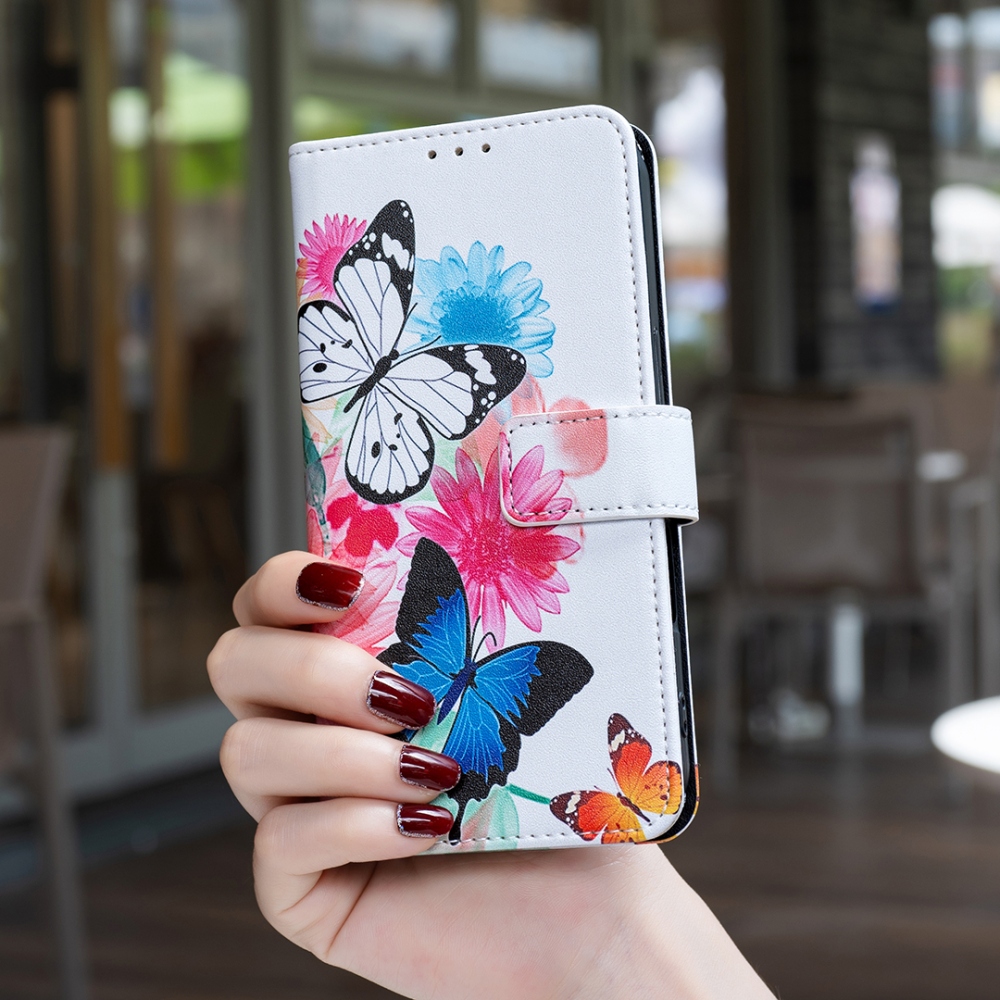 Print knížkové pouzdro na mobil Xiaomi Redmi 17 4G/5G - barevní motýli