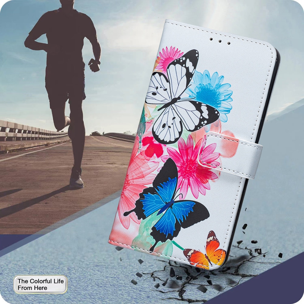 Print knížkové pouzdro na mobil Xiaomi Redmi 17 4G/5G - barevní motýli