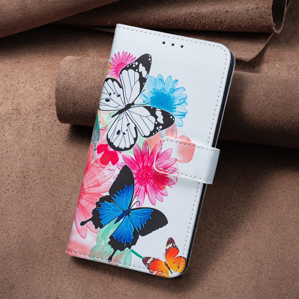 Print knížkové pouzdro na mobil Xiaomi Redmi 17 4G/5G - barevní motýli