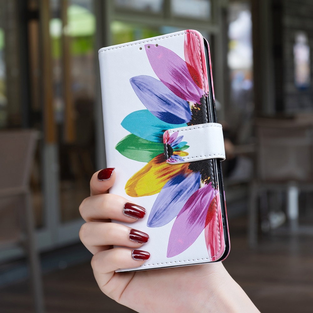 Print knížkové pouzdro na mobil Xiaomi Redmi 17 4G/5G - okvětní lístky