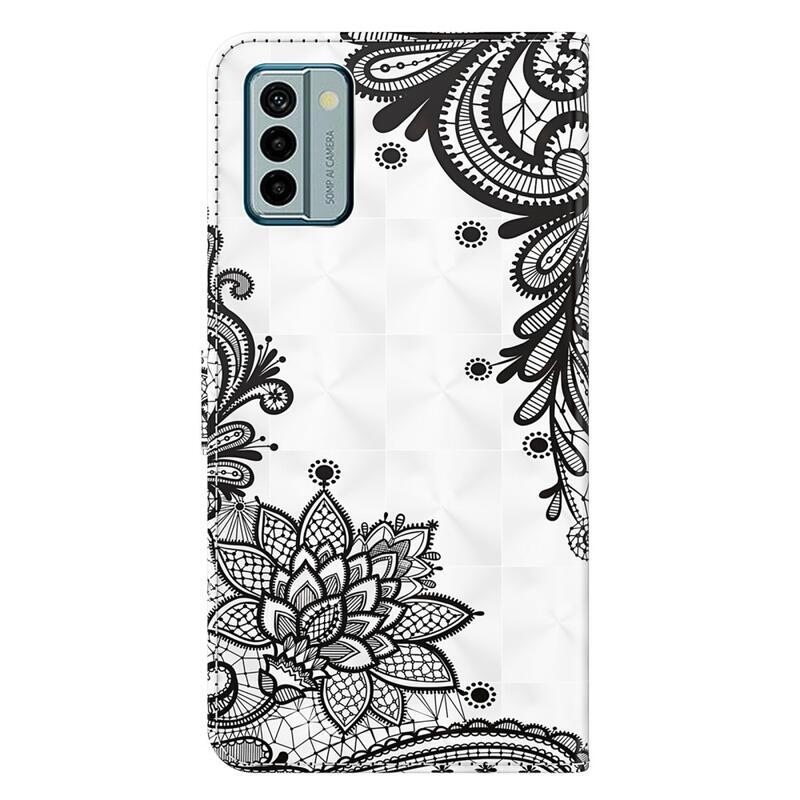 Print knížkové pouzdro na Nokia G22 - krajkový květ