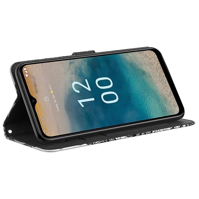 Print knížkové pouzdro na Nokia G22 - krajkový květ