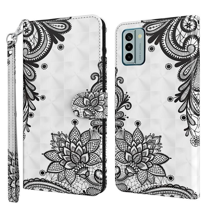 Print knížkové pouzdro na Nokia G22 - krajkový květ