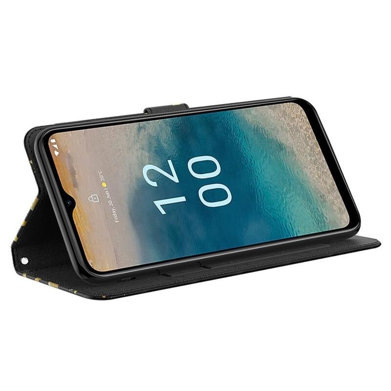 Print knížkové pouzdro na Nokia G22 - zlatí motýli