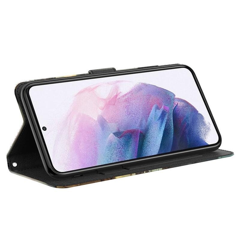 Print knížkové pouzdro na Samsung Galaxy A54 5G - kočka a odraz tygra