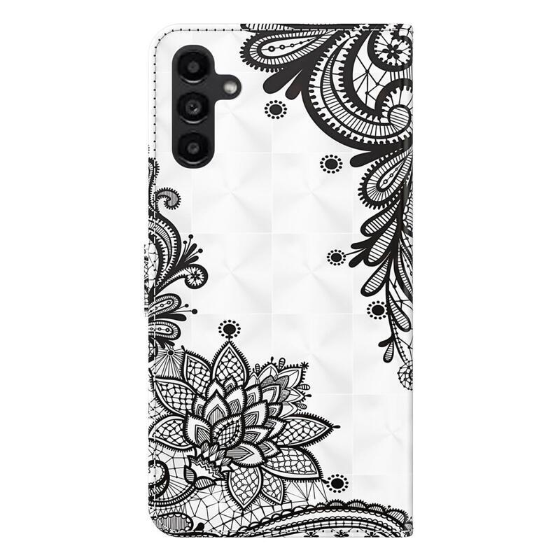 Print knížkové pouzdro na Samsung Galaxy A54 5G - krajkový květ