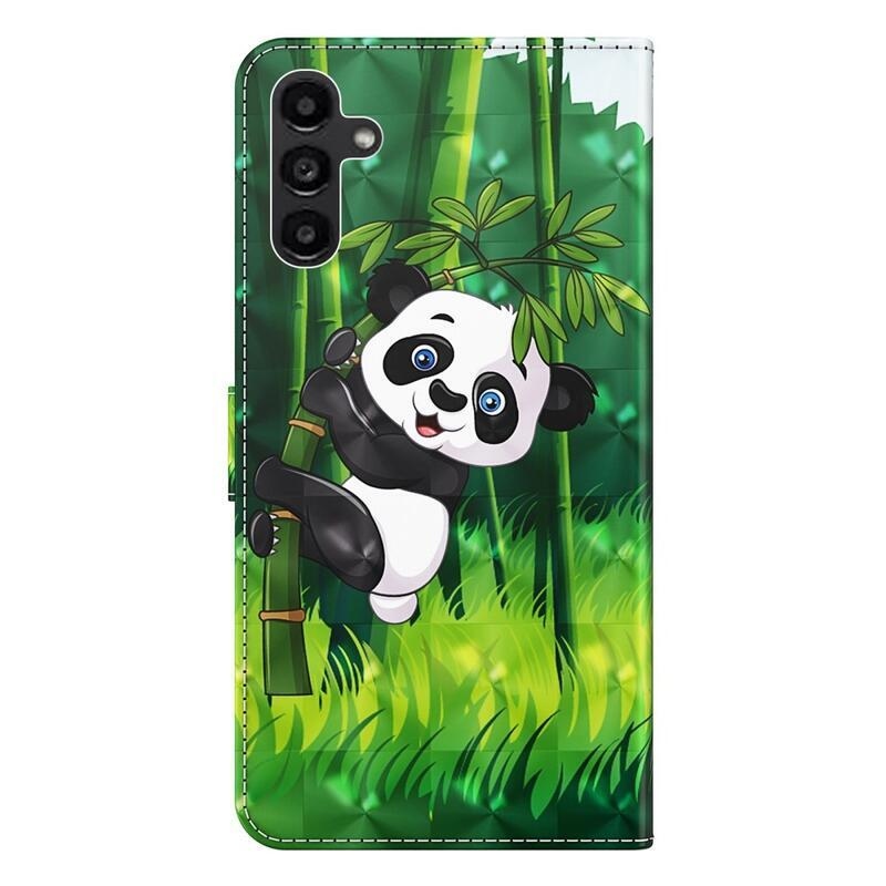 Print knížkové pouzdro na Samsung Galaxy A54 5G - panda na bambusu