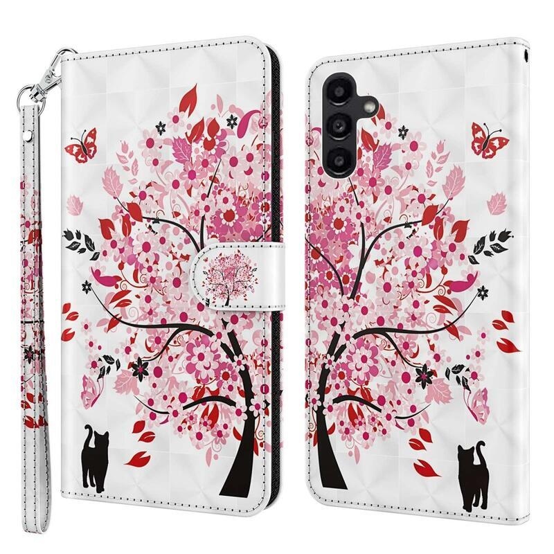 Print knížkové pouzdro na Samsung Galaxy A54 5G - rozkvetlý strom