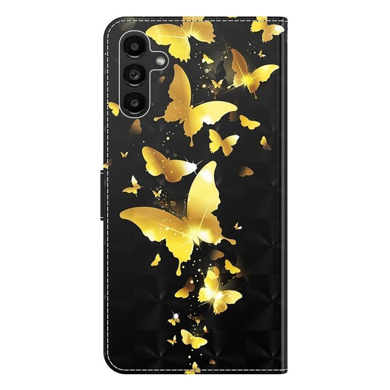 Print knížkové pouzdro na Samsung Galaxy A54 5G - zlatí motýli