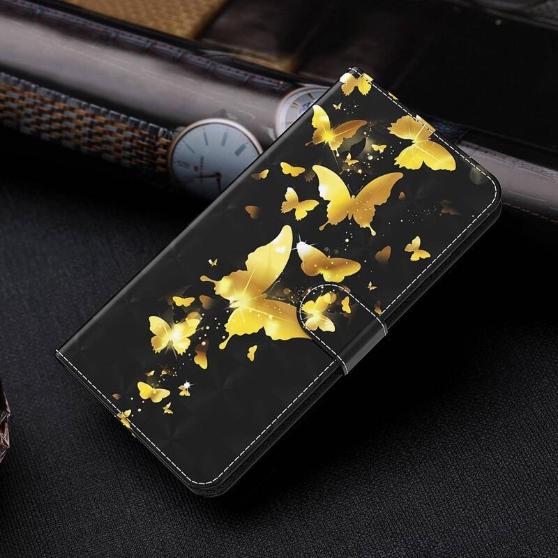 Print knížkové pouzdro na Samsung Galaxy A54 5G - zlatí motýli