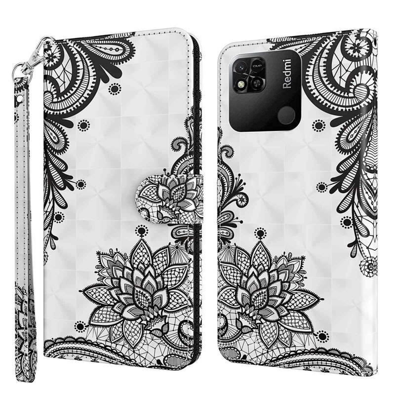 Print knížkové pouzdro na Xiaomi Redmi 10A - krajkový květ