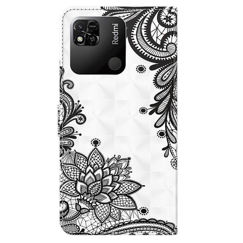 Print knížkové pouzdro na Xiaomi Redmi 10A - krajkový květ