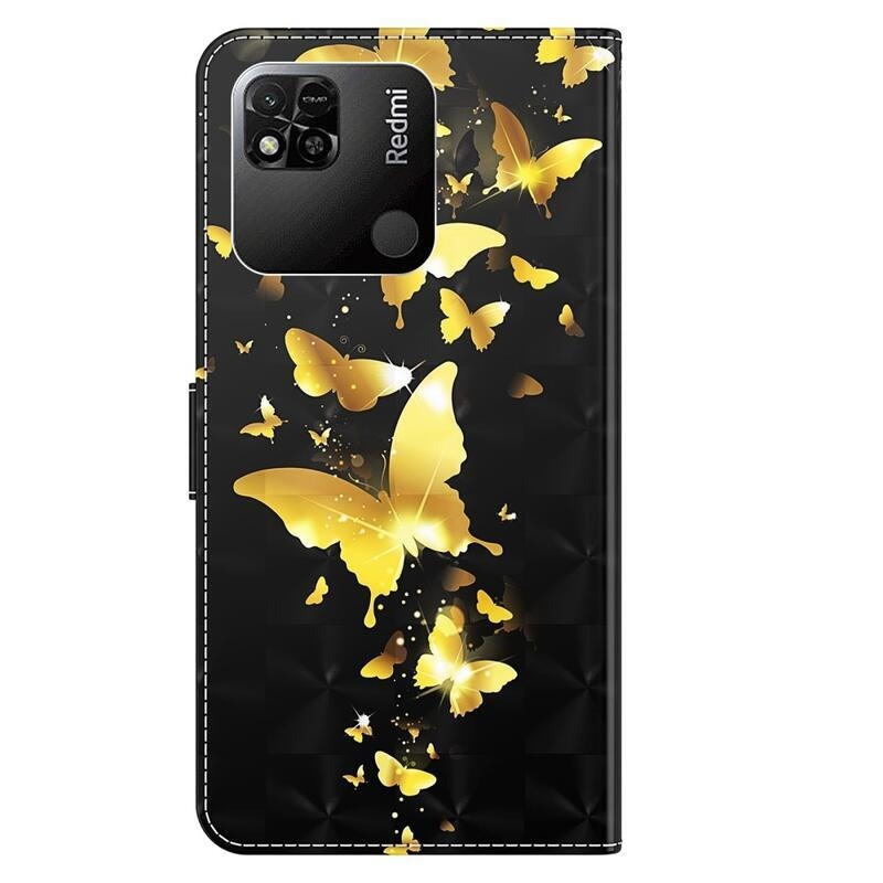Print knížkové pouzdro na Xiaomi Redmi 10A - zlatí motýli