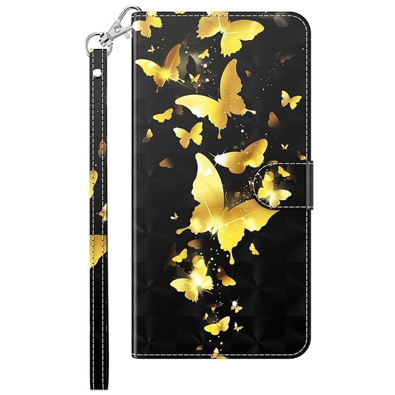 Print knížkové pouzdro na Xiaomi Redmi 10A - zlatí motýli