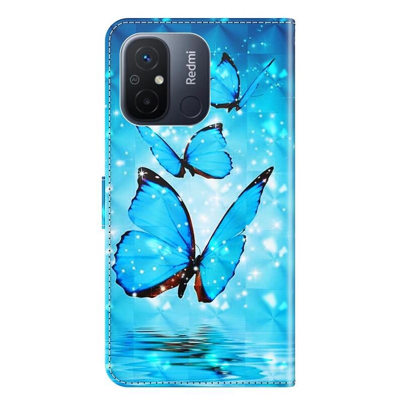 Print knížkové pouzdro na Xiaomi Redmi 12C - modří motýli