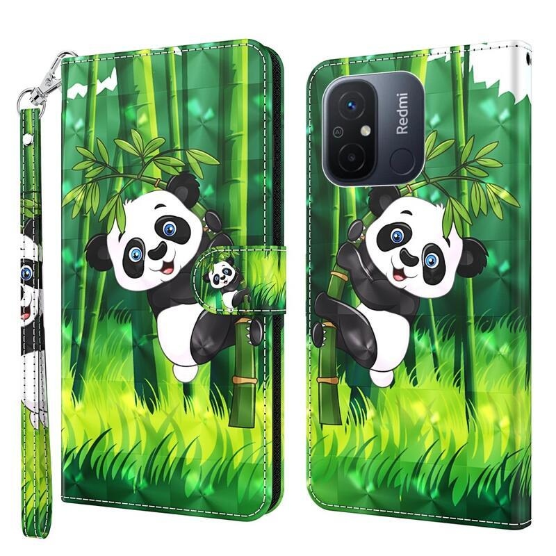 Print knížkové pouzdro na Xiaomi Redmi 12C - panda na bambusu