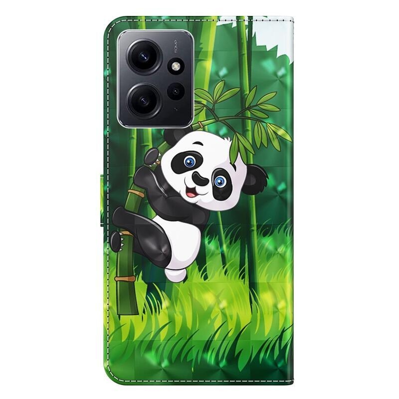 Print knížkové pouzdro na Xiaomi Redmi Note 12 4G - panda na bambusu