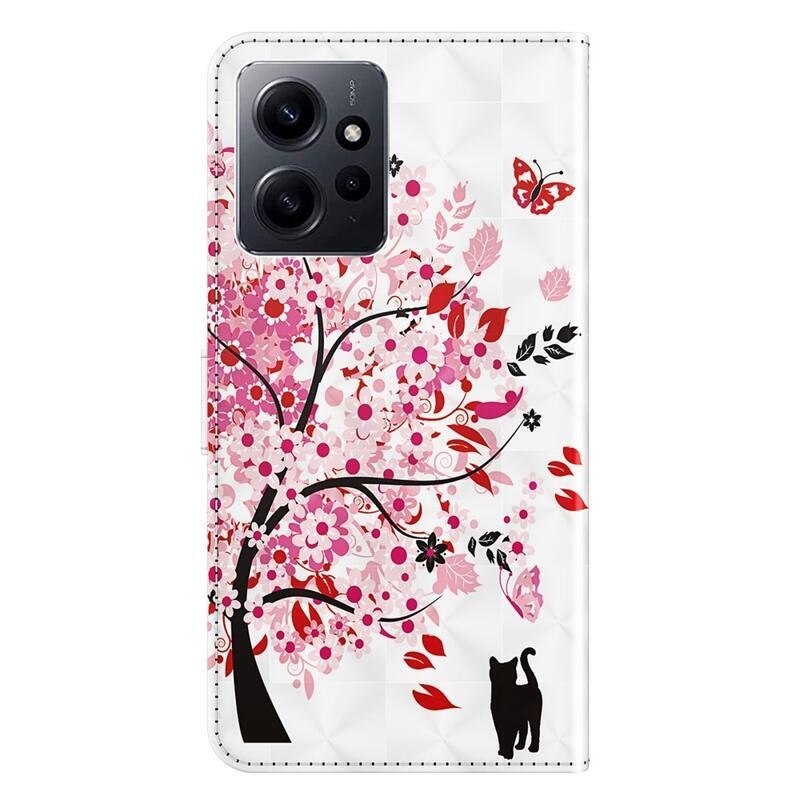Print knížkové pouzdro na Xiaomi Redmi Note 12 4G - rozkvetlý strom
